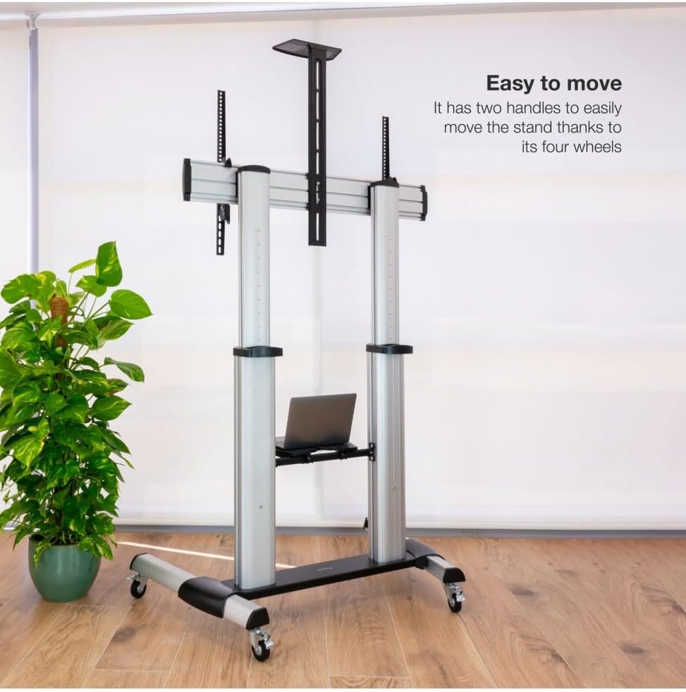 Suporte de Chão Inclinável/ Ajustável com Rodas TooQ FS20300M-B para TV de 60-100"/ até 100kg - Imagem 7