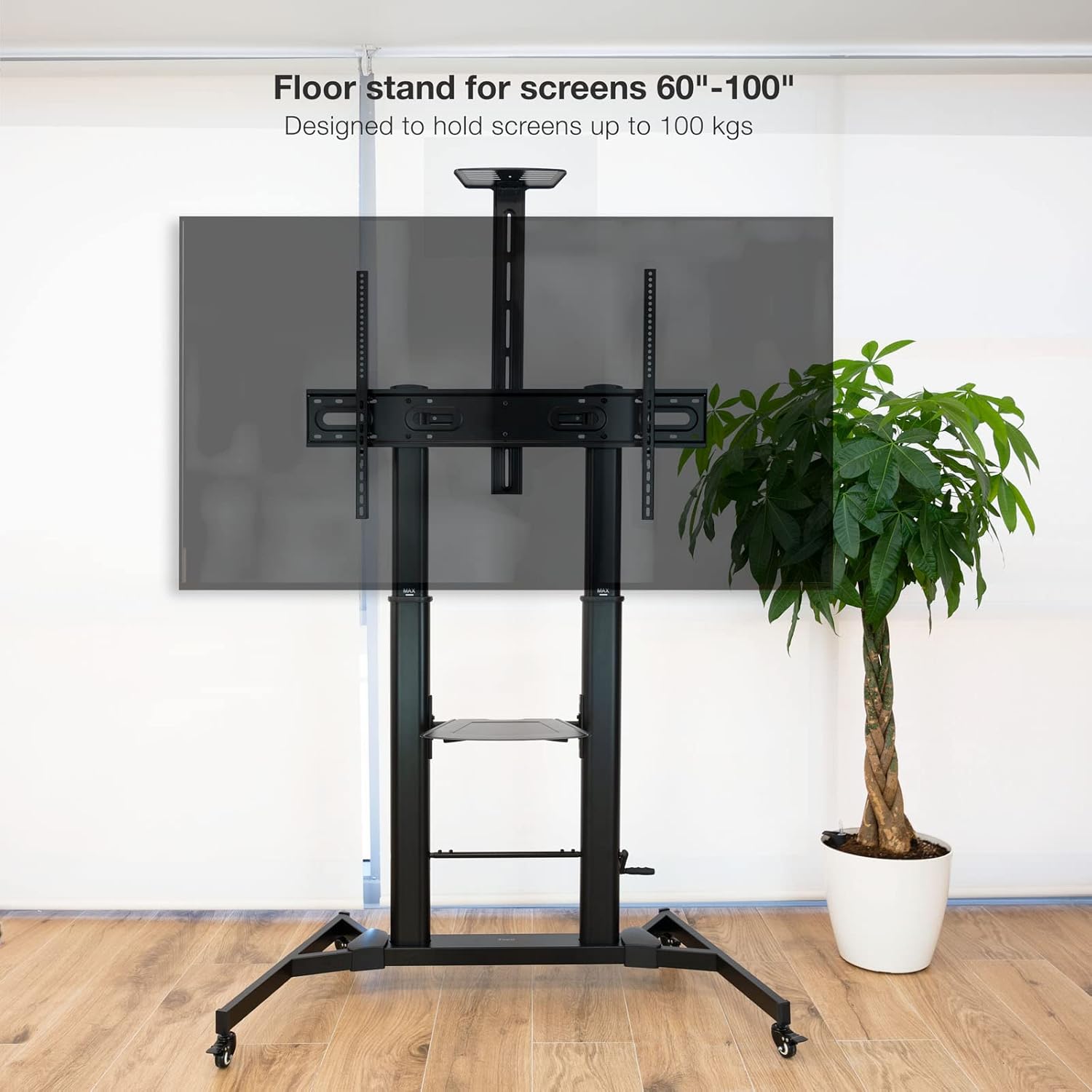 Suporte de Chão Inclinável/ Ajustável com Rodas Tooq FS20400HM-B para TV de 60-100"/ até 100kg - Imagem 5