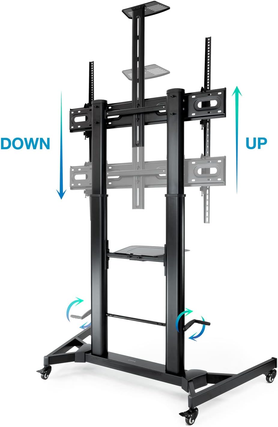Suporte de Chão Inclinável/ Ajustável com Rodas Tooq FS20400HM-B para TV de 60-100"/ até 100kg - Imagem 4