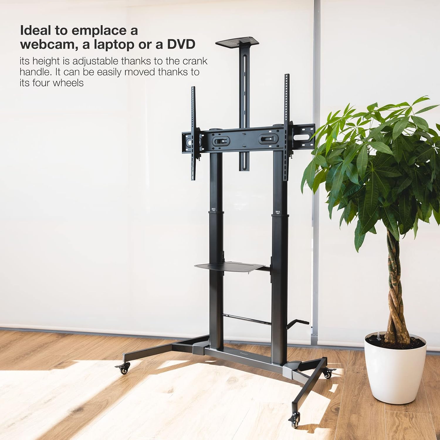 Suporte de Chão Inclinável/ Ajustável com Rodas Tooq FS20400HM-B para TV de 60-100"/ até 100kg - Imagem 6