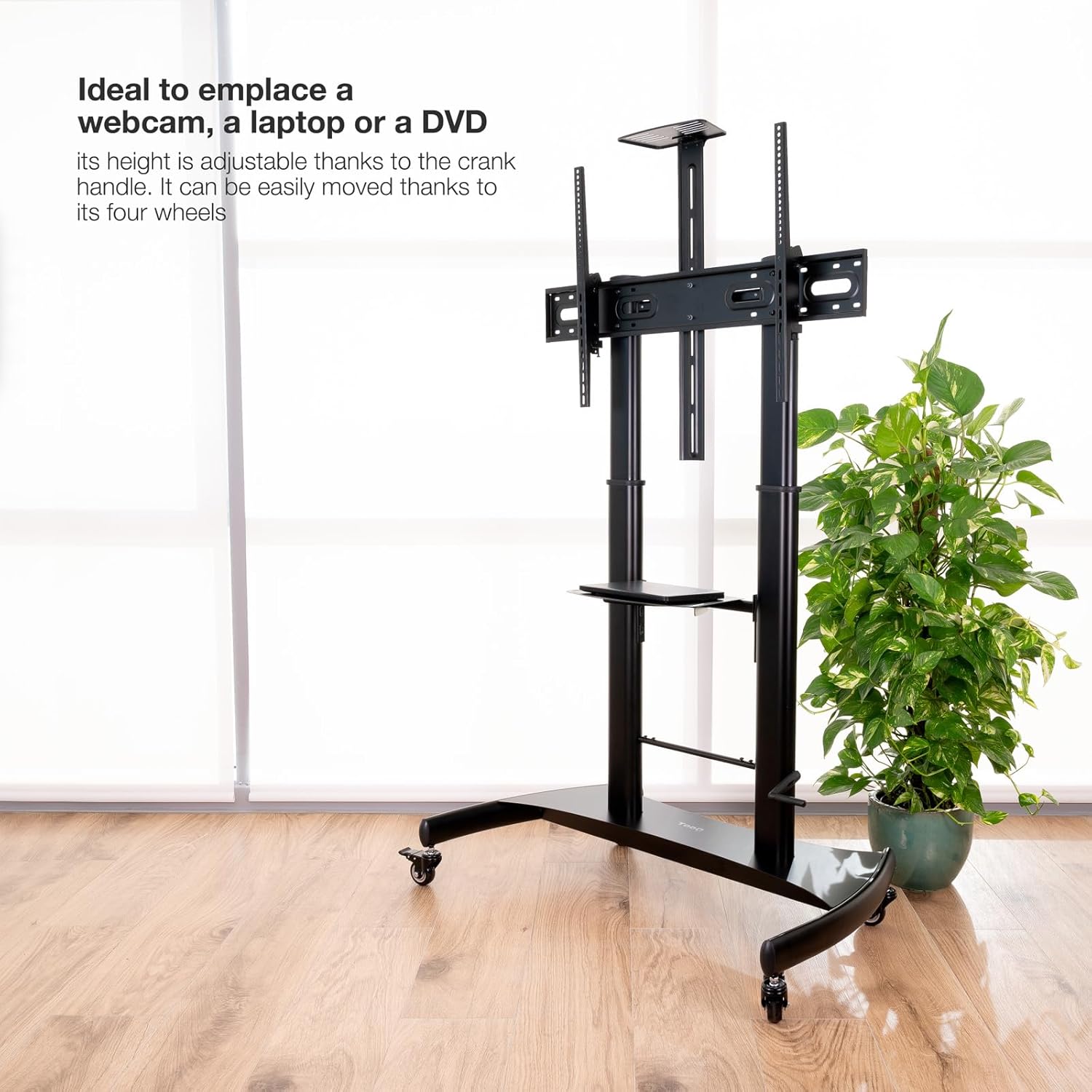 Suporte de Chão com Rodas Inclinável/ Nivelável TooQ FS20404HM-B para TV de 60-100"/ até 100kg - Imagem 6