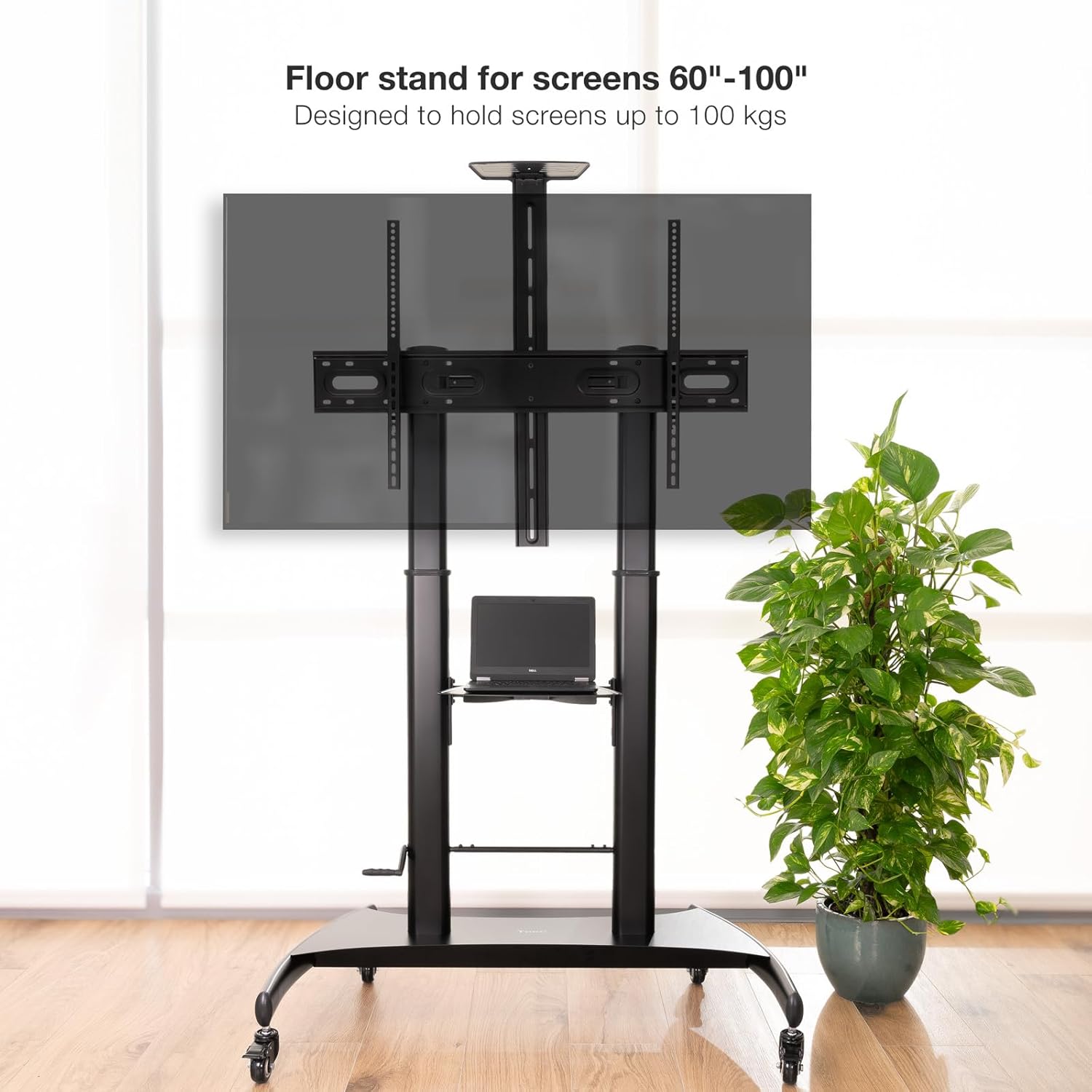 Suporte de Chão com Rodas Inclinável/ Nivelável TooQ FS20404HM-B para TV de 60-100"/ até 100kg - Imagem 5