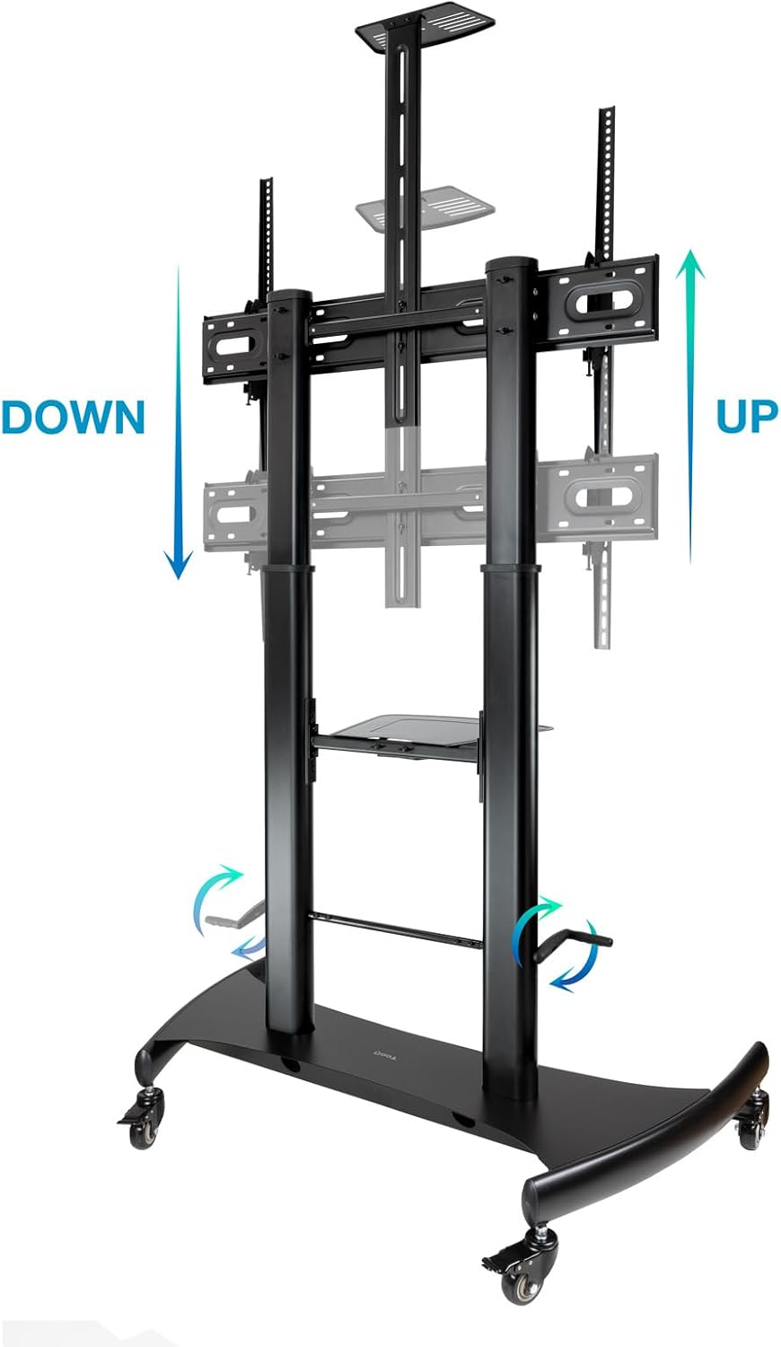 Suporte de Chão com Rodas Inclinável/ Nivelável TooQ FS20404HM-B para TV de 60-100"/ até 100kg - Imagem 4