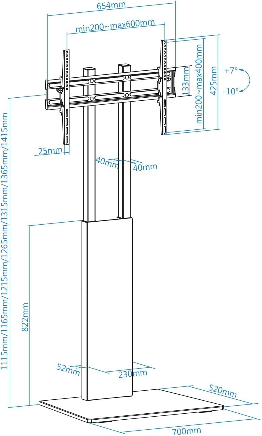 Suporte de Chão Inclinável TooQ FS2288M-B para TV de 32-85"/ até 40kg - Imagem 8