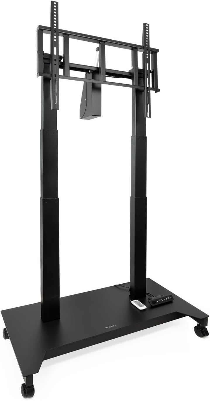 Suporte de Chão Elétrico TooQ UROS FSM03-B para TV 52"-84" até 100kg Inclinável com Rodas Preto