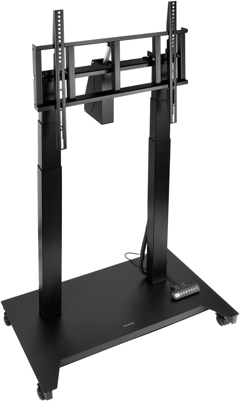 Suporte de Chão Elétrico TooQ UROS FSM03-B para TV 52"-84" até 100kg Inclinável com Rodas Preto - Imagem 3
