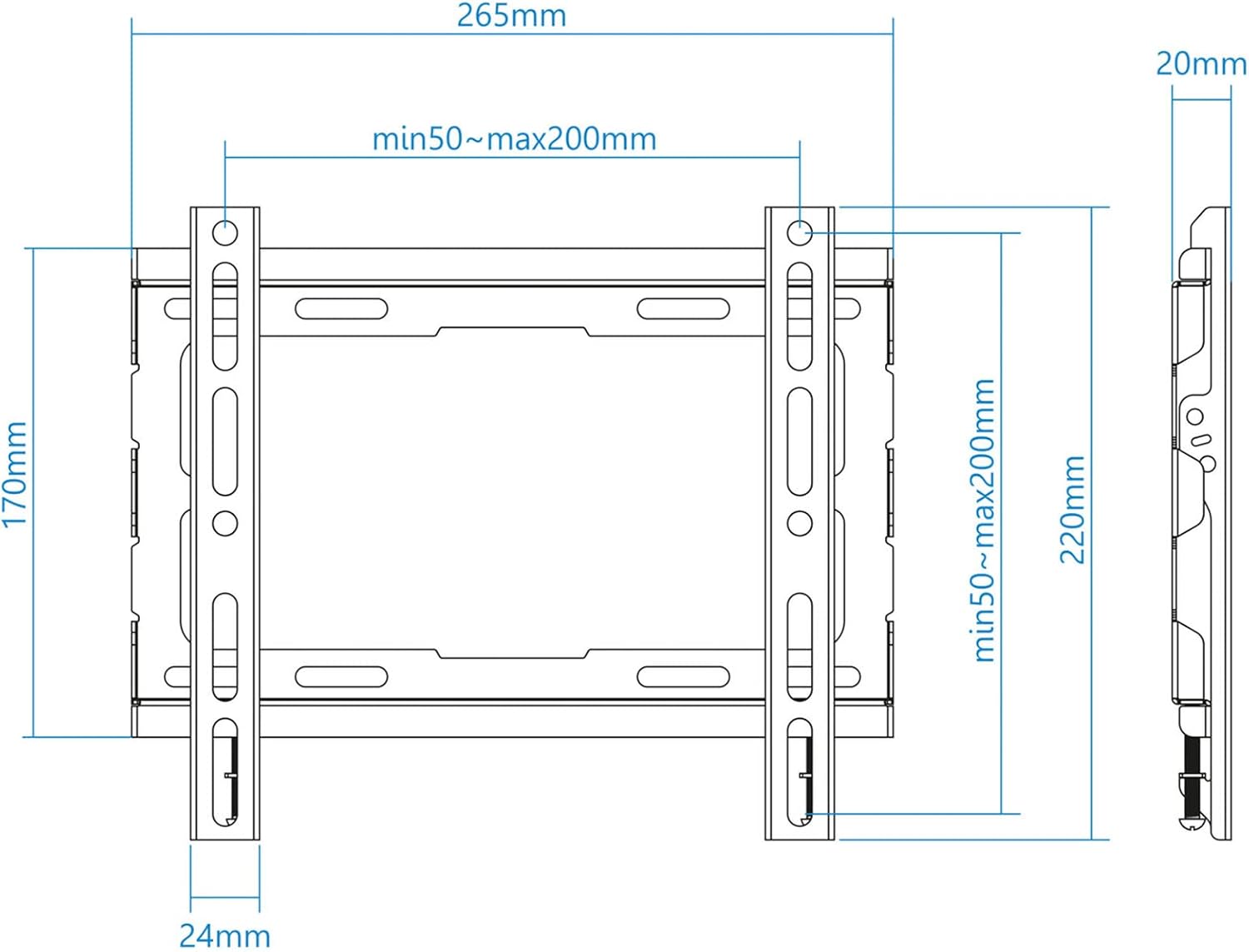Suporte de Parede Fixo TooQ LP1043F-B para TV de 23-43"/ até 45kg - Imagem 2