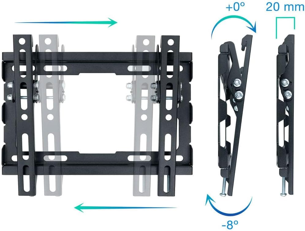 Suporte de Parede Inclinável TooQ LP1044T-B para TV de 23-43"/ até 45kg - Imagem 6