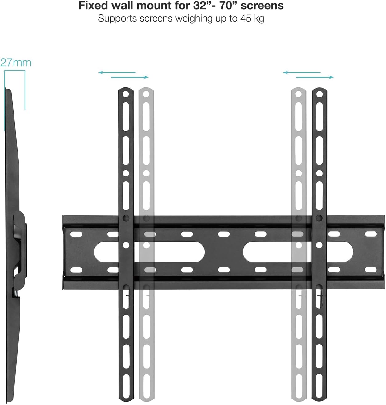 Suporte de Parede Fixo TooQ LP1072F-B para TV de 32-70"/ até 45kg - Imagem 2