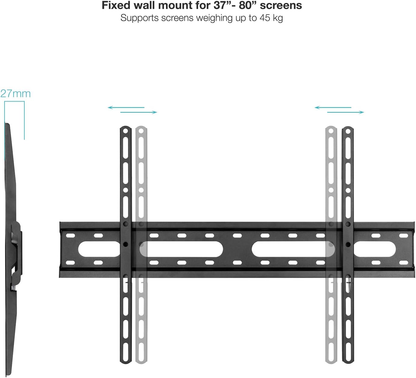 Suporte de Parede Inclinável TooQ LP1082F-B para TV de 37-80"/ até 45kg - Imagem 2