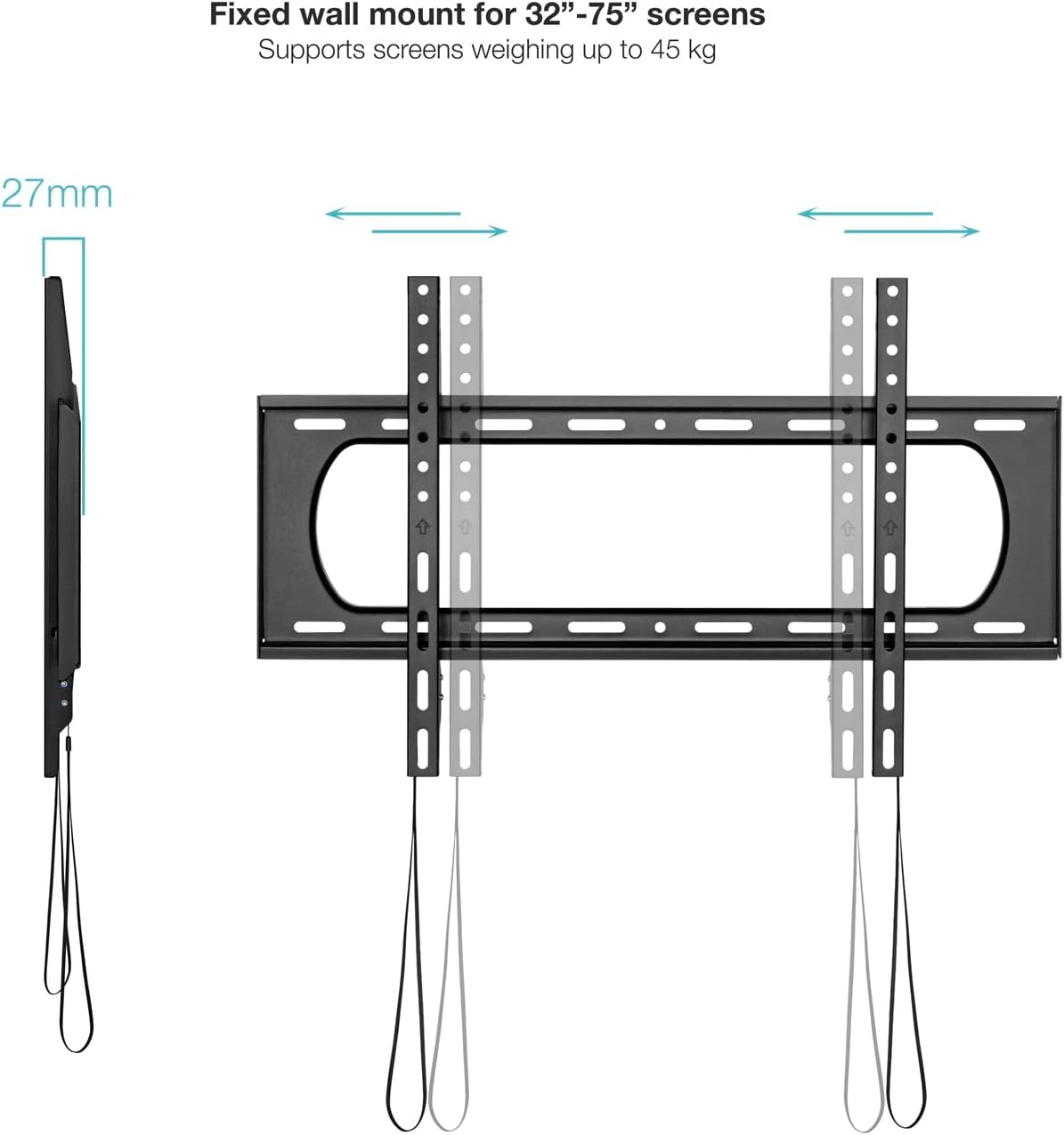 Suporte de Parede TooQ LP1084F-B para TV de 37-80"/ até 80kg - Imagem 2