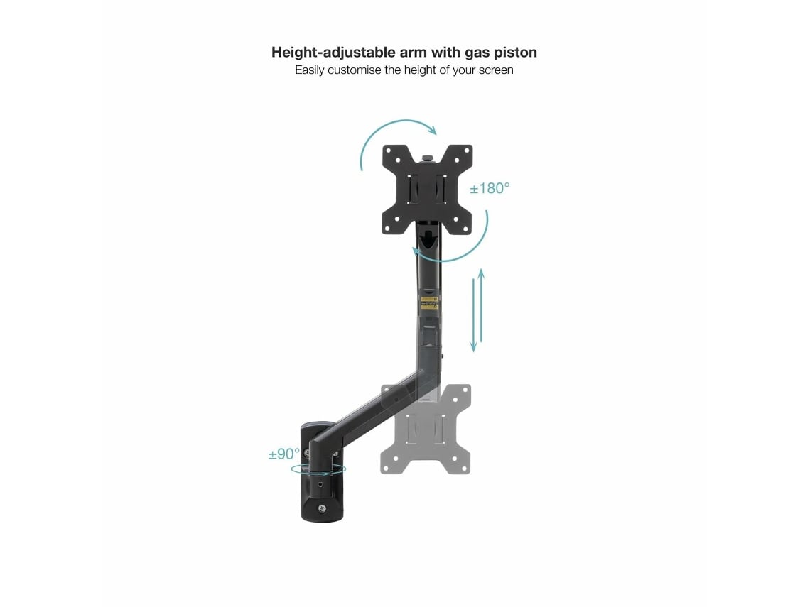 Suporte de Parede para Monitor TooQ LP1334TNR-B/ Giratório/ Inclinável/ Rotativo/ até 10kg - Imagem 3