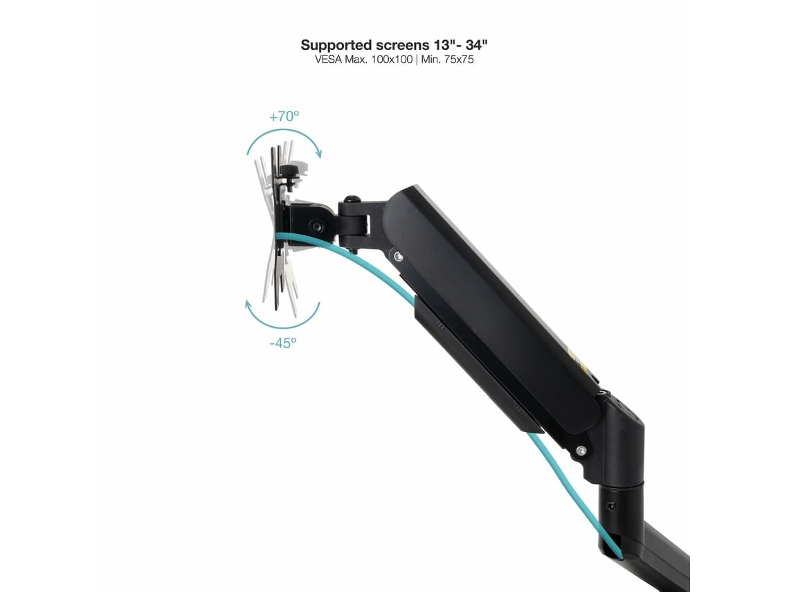 Suporte de Parede para Monitor TooQ LP1334TNR-B/ Giratório/ Inclinável/ Rotativo/ até 10kg - Imagem 9