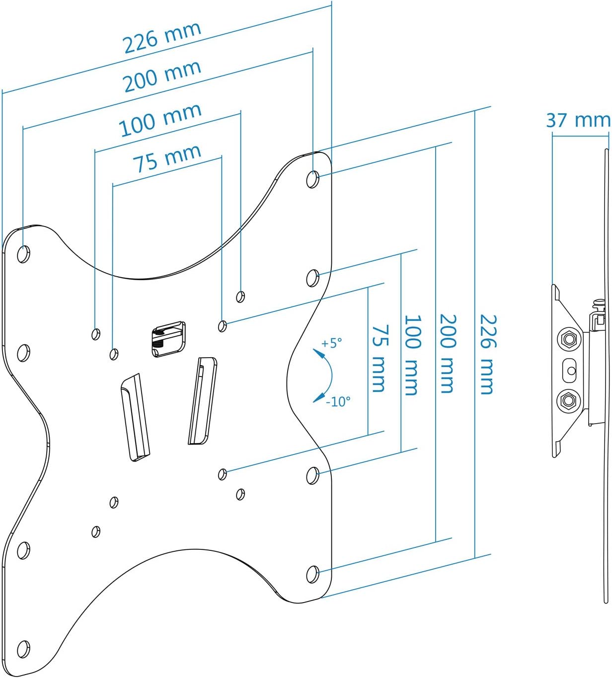 Suporte de Parede Fixo Inclinável TooQ LP1342T-B para TV de 23-42"/ até 35kg - Imagem 7
