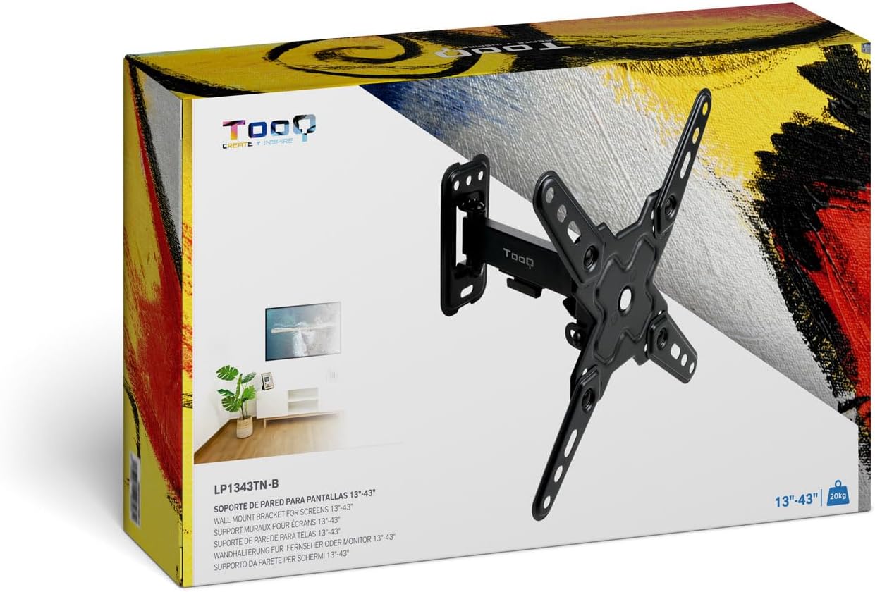 Suporte de Parede Extensível/ Giratório/ Inclinável TooQ LP1343TN-B para TV de 13-43"/ até 20kg - Imagem 9