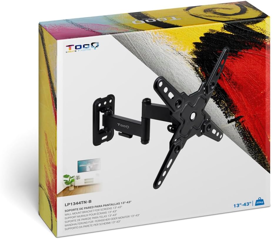 Suporte de Parede Extensível/ Rotativo/ Inclinável TooQ LP1344TN-B para TV de 13-43"/ até 20kg - Imagem 9
