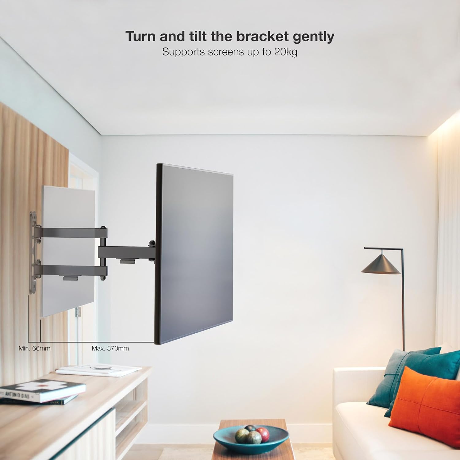 Suporte de Parede Extensível/ Giratório/ Inclinável TooQ LP1345TN-B para TV de 13-43"/ até 20kg - Imagem 7