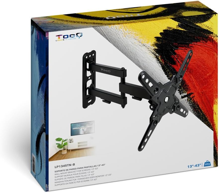 Suporte de Parede Extensível/ Giratório/ Inclinável TooQ LP1345TN-B para TV de 13-43"/ até 20kg - Imagem 9