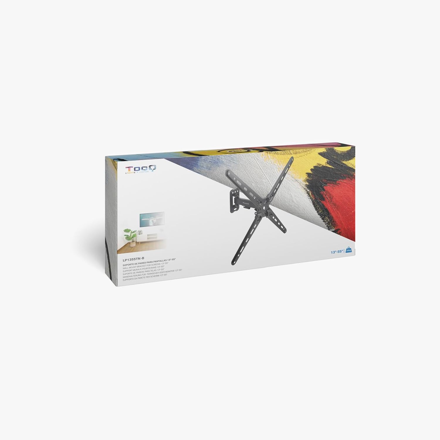 Suporte de Parede Extensível/ Giratório/ Inclinável TooQ LP1355TN-B para TV de 13-55"/ até 25kg - Imagem 9