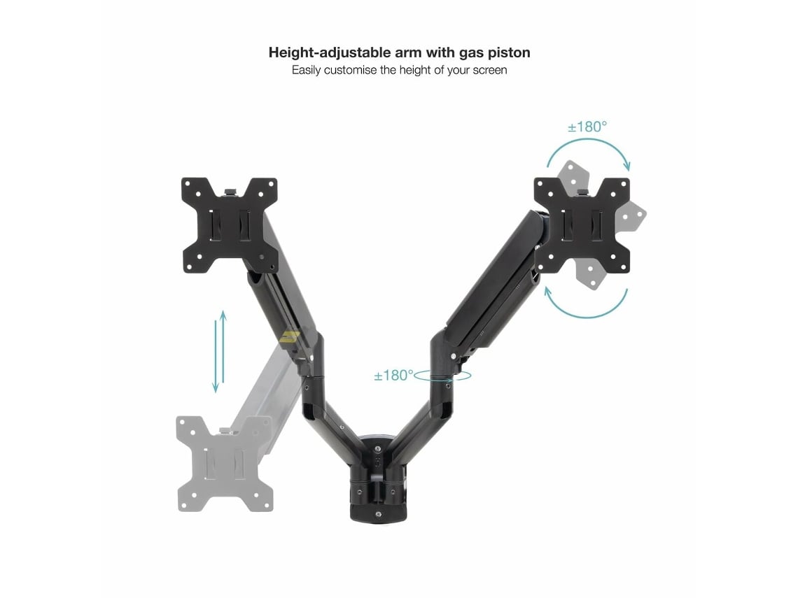 Suporte de Parede para 2 Monitores TooQ LP1434TNR-B/ Giratório/ Inclinável/ Rotativo/ até 10kg - Imagem 3