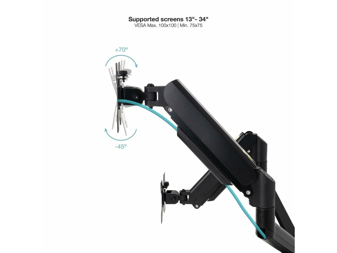 Suporte de Parede para 2 Monitores TooQ LP1434TNR-B/ Giratório/ Inclinável/ Rotativo/ até 10kg - Imagem 9