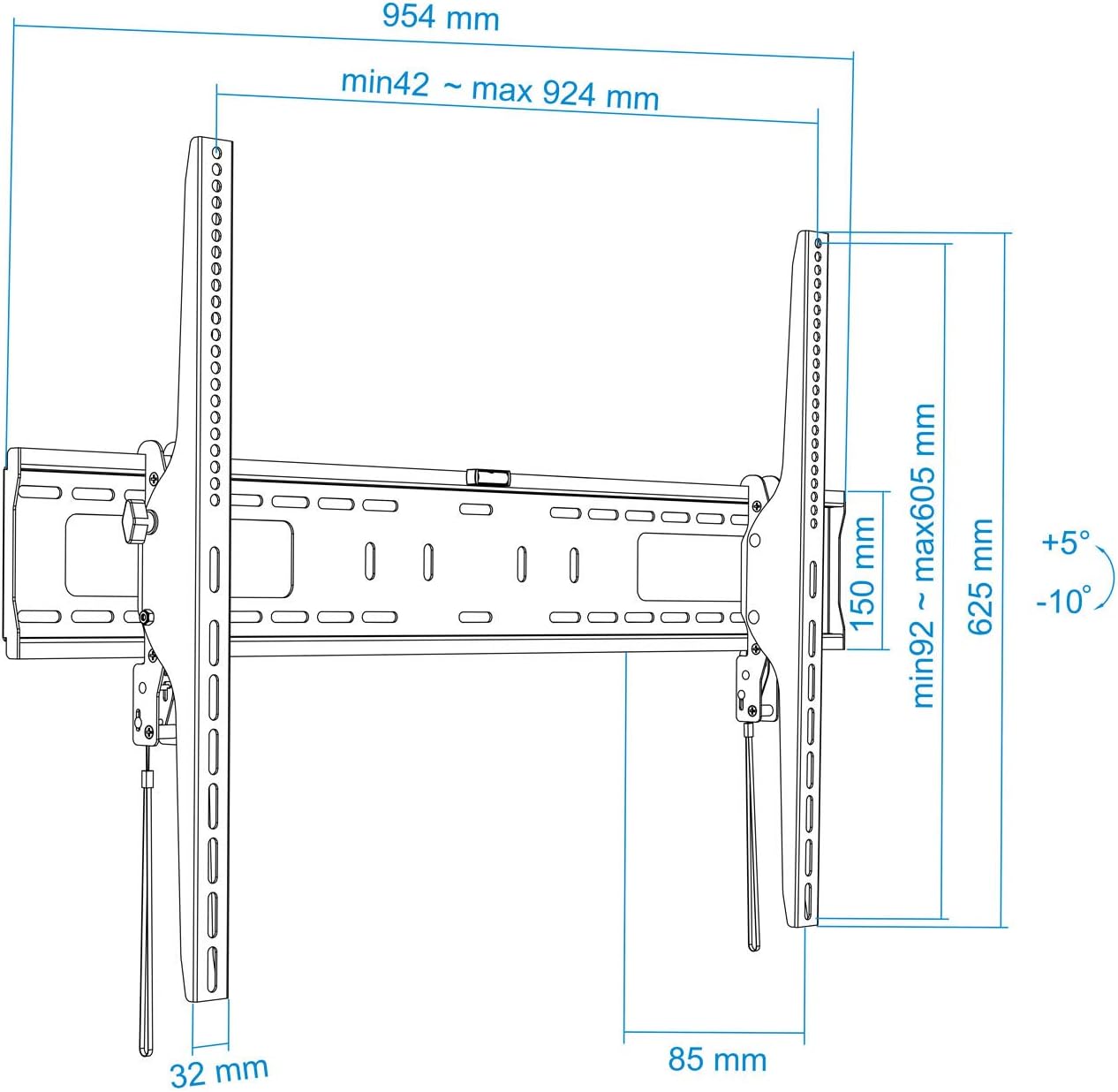 Suporte de Parede Fixo Inclinável TooQ LP42100T-B para TV de 60-100"/ até 75kg - Imagem 3