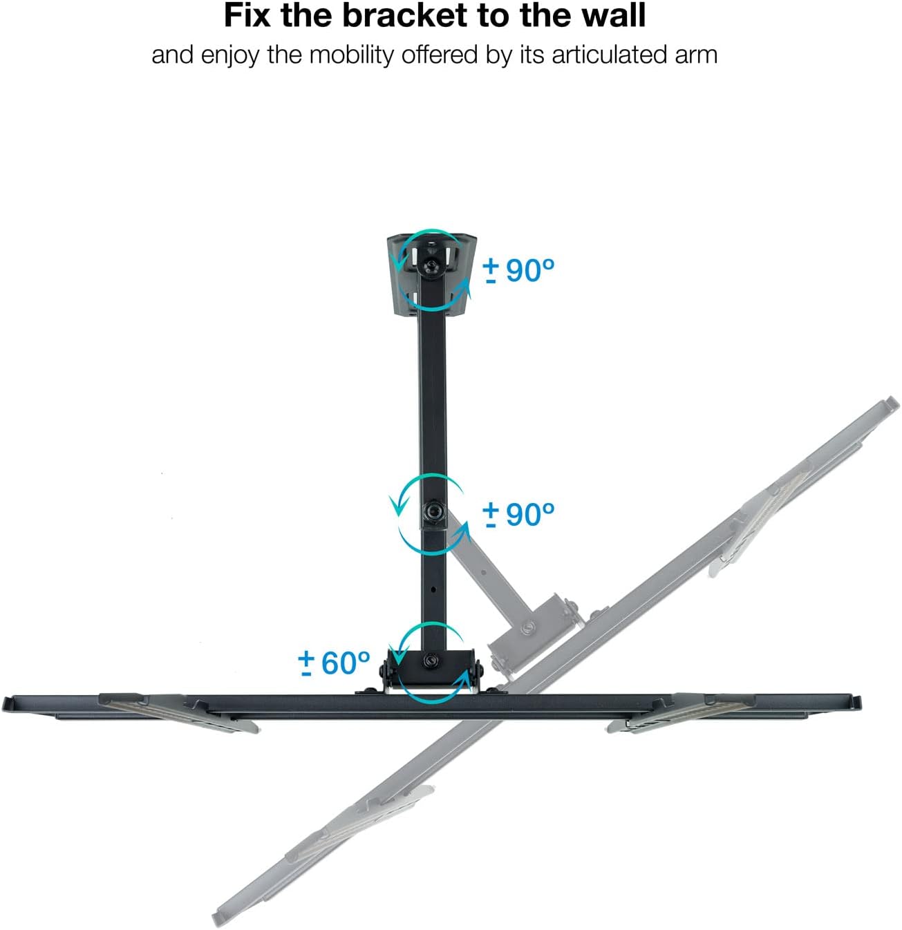 Suporte de Parede Giratório/ Inclinável/ Nivelável TooQ LP7863TN-B para TV de 37-70"/ até 35kg - Imagem 3