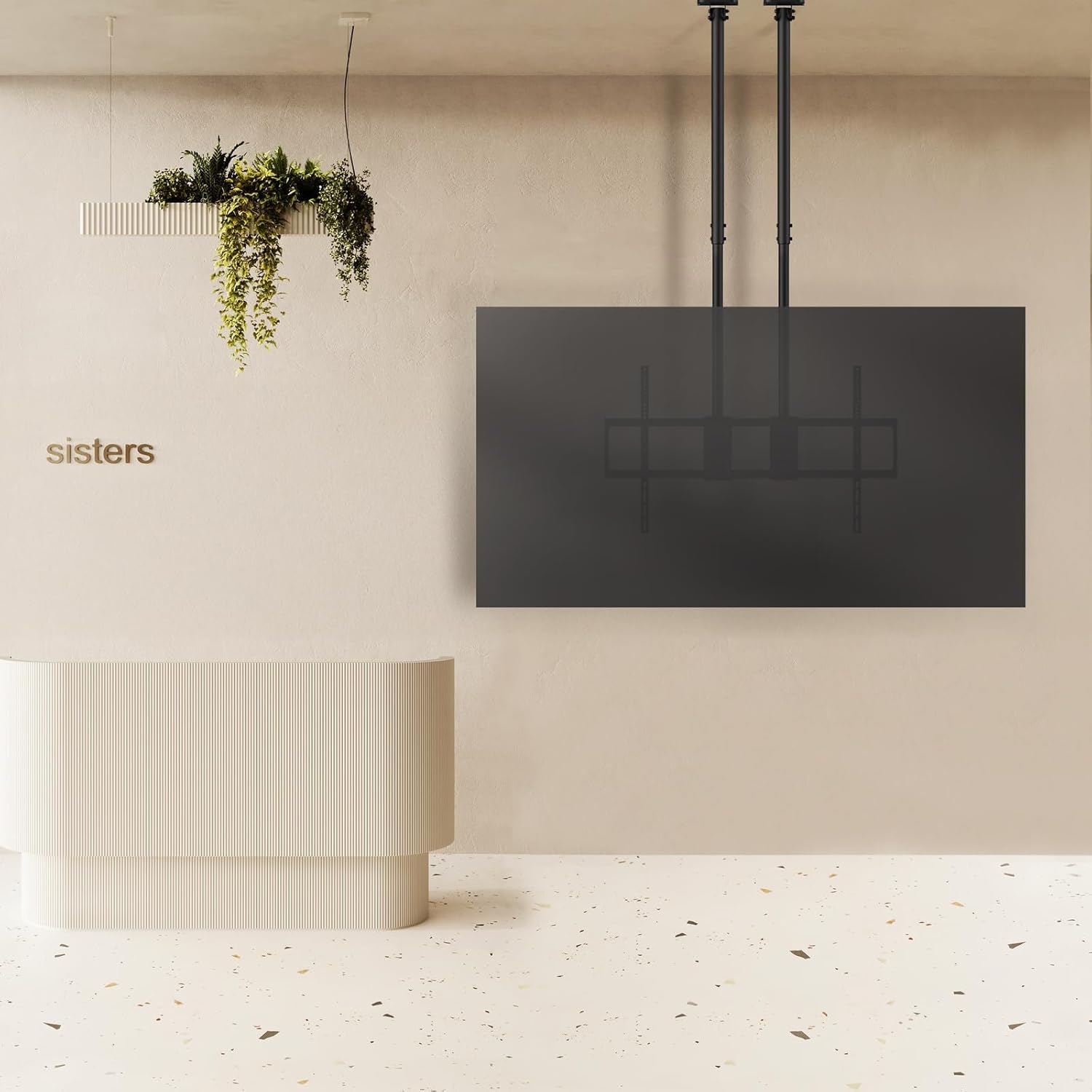 Suporte de Teto TOOQ LPCE11120TSLI-B para TV 60" a 120" até 120kg Extensível Inclinável Preto - Imagem 7