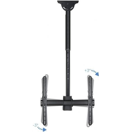 Suporte de Teto TOOQ LPCE1155TSLI-B para TV 32"-55" até 50kg VESA 400x400 Extensível e Inclinável Preto - Imagem 3