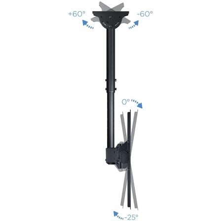 Suporte de Teto TOOQ LPCE1155TSLI-B para TV 32"-55" até 50kg VESA 400x400 Extensível e Inclinável Preto - Imagem 4