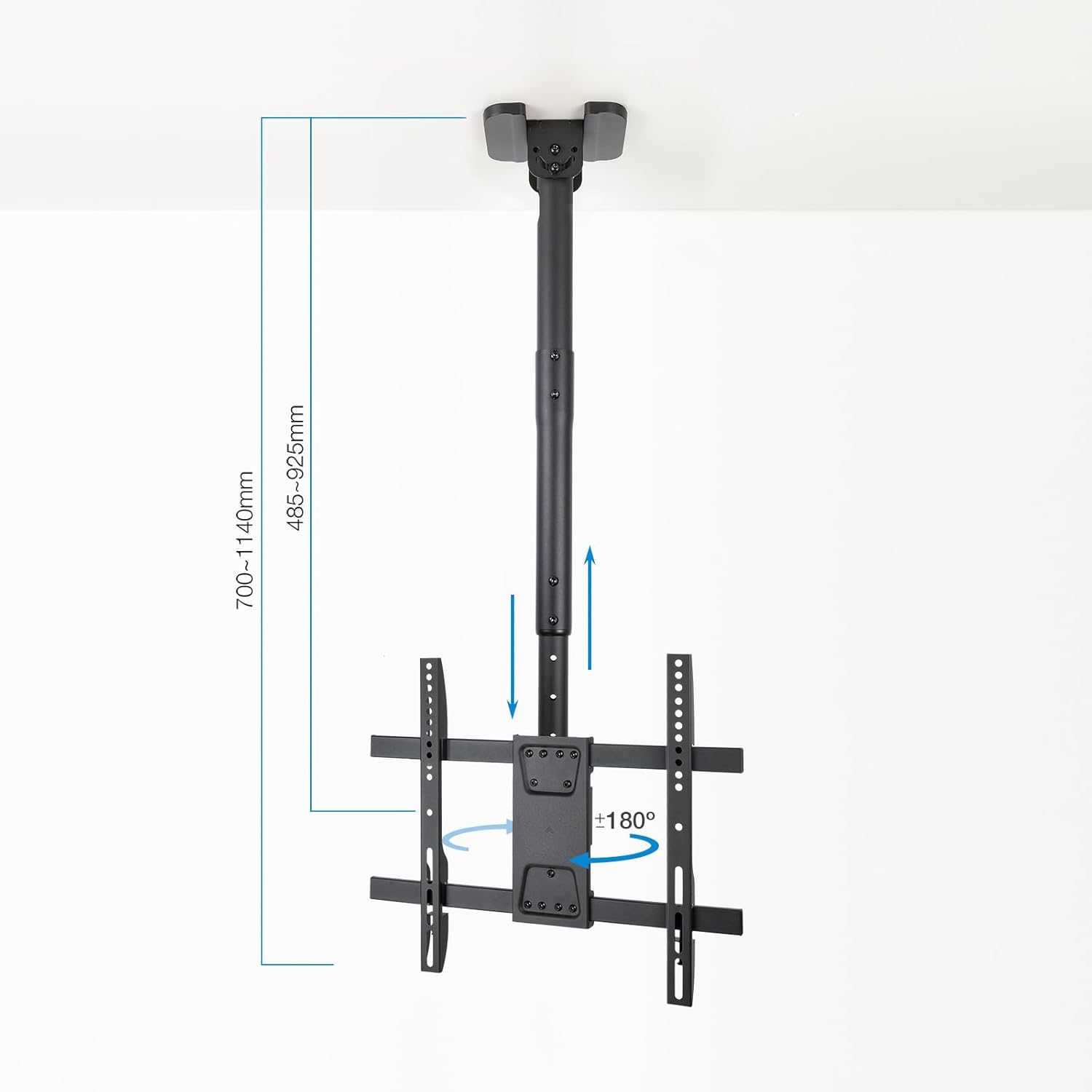Suporte de Teto Giratório/ Inclinável/ Nivelável TooQ LPCE1175TSLI-B para TV de 32-75"/ até 60kg - Imagem 4