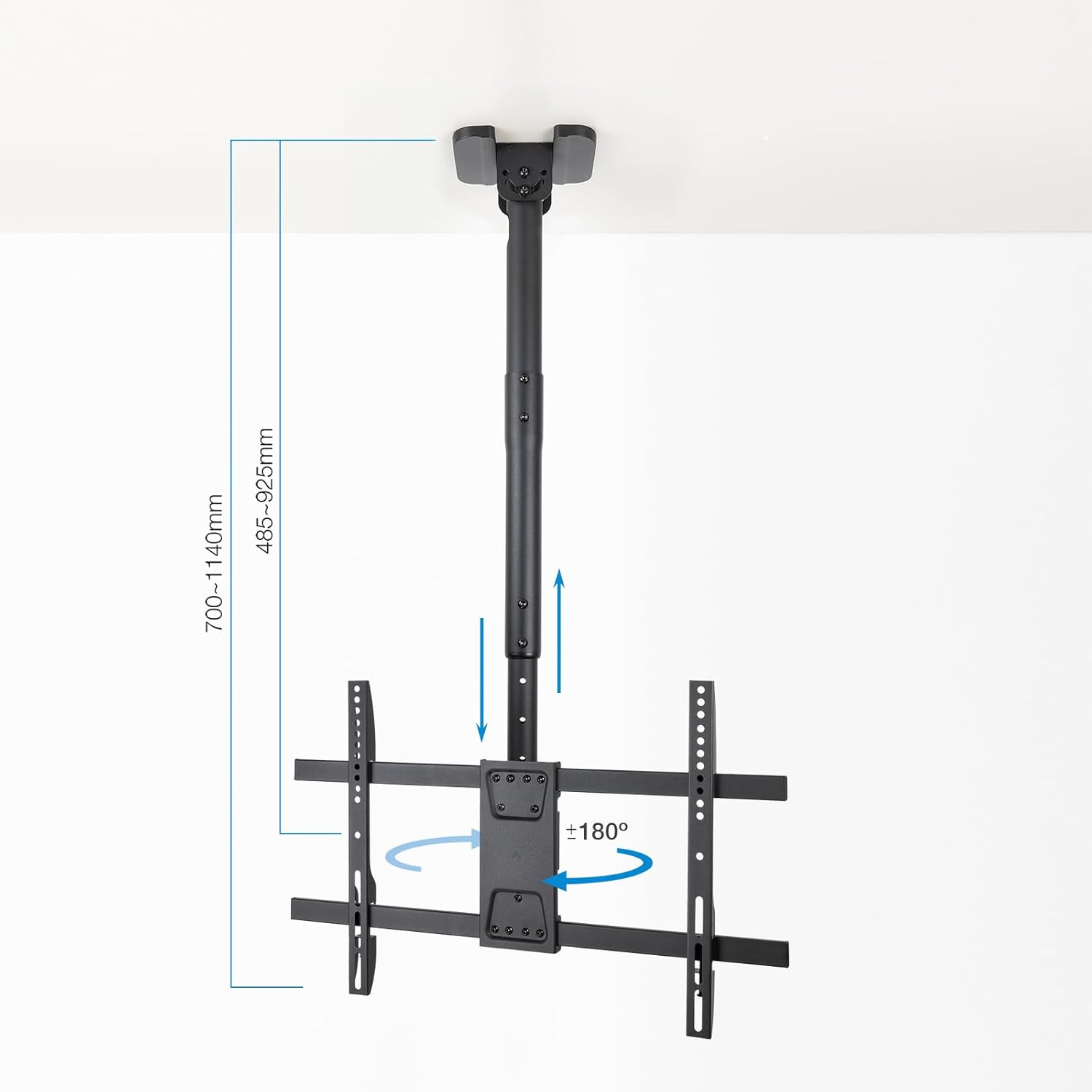 Suporte de Teto Rotativo/ Inclinável/ Nivelável TooQ LPCE1186TSLI-B para TV de 43-86"/ até 60kg - Imagem 4