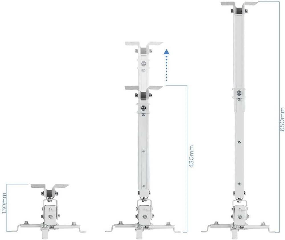 Suporte de Teto para Projetor TooQ PJ2012T-W/ Inclinável/ até 20kg - Imagem 2