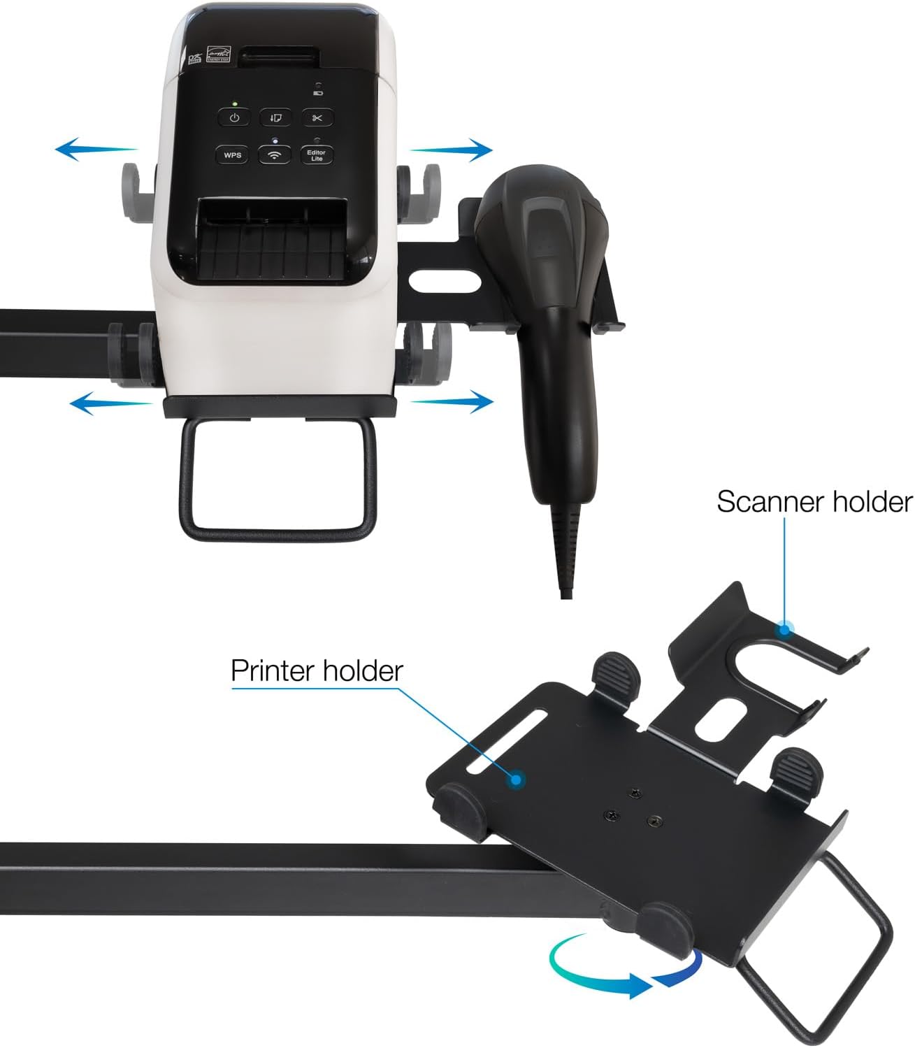 Suporte de Mesa para 2 Monitores, POS, Impressora, Terminal e Leitor TooQ TQPM0002/ Giratório/ Inclinável/ até 9kg - Imagem 5