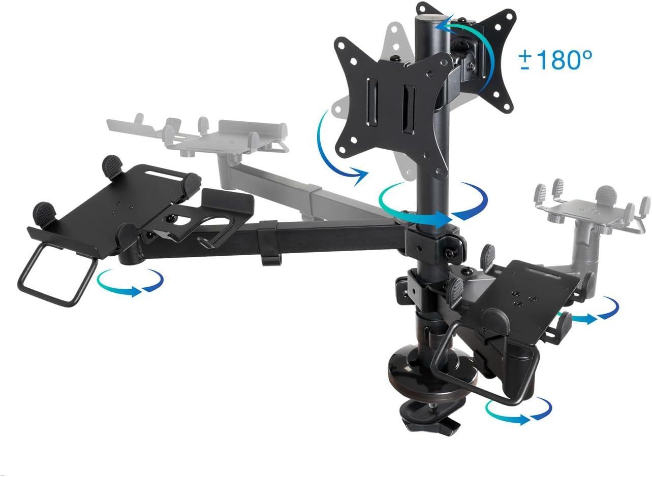 Suporte de Mesa para 2 Monitores, POS, Impressora, Terminal e Leitor TooQ TQPM0002/ Giratório/ Inclinável/ até 9kg - Imagem 4