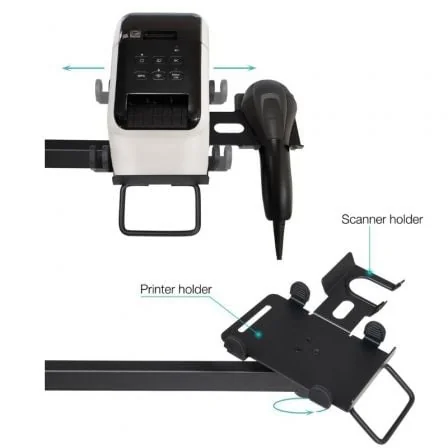 Suporte de Mesa para POS TooQ TQPM0003 para 2 Monitores 17"-32" Teclado e Impressora Preto - Imagem 3