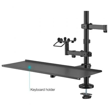 Suporte de Mesa para POS TooQ TQPM0003 para 2 Monitores 17"-32" Teclado e Impressora Preto - Imagem 5