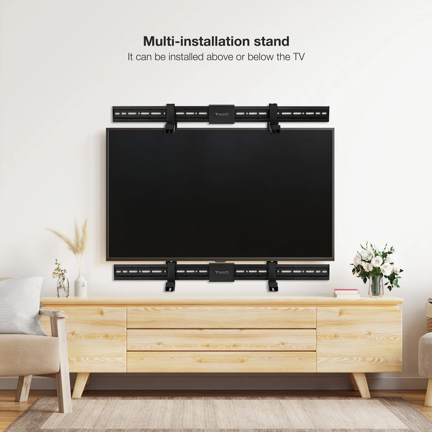 Suporte para Barra de Som TooQ TQSBM-01 Universal Multi-Instalação VESA 800x400 Até 15kg Preto - Imagem 6