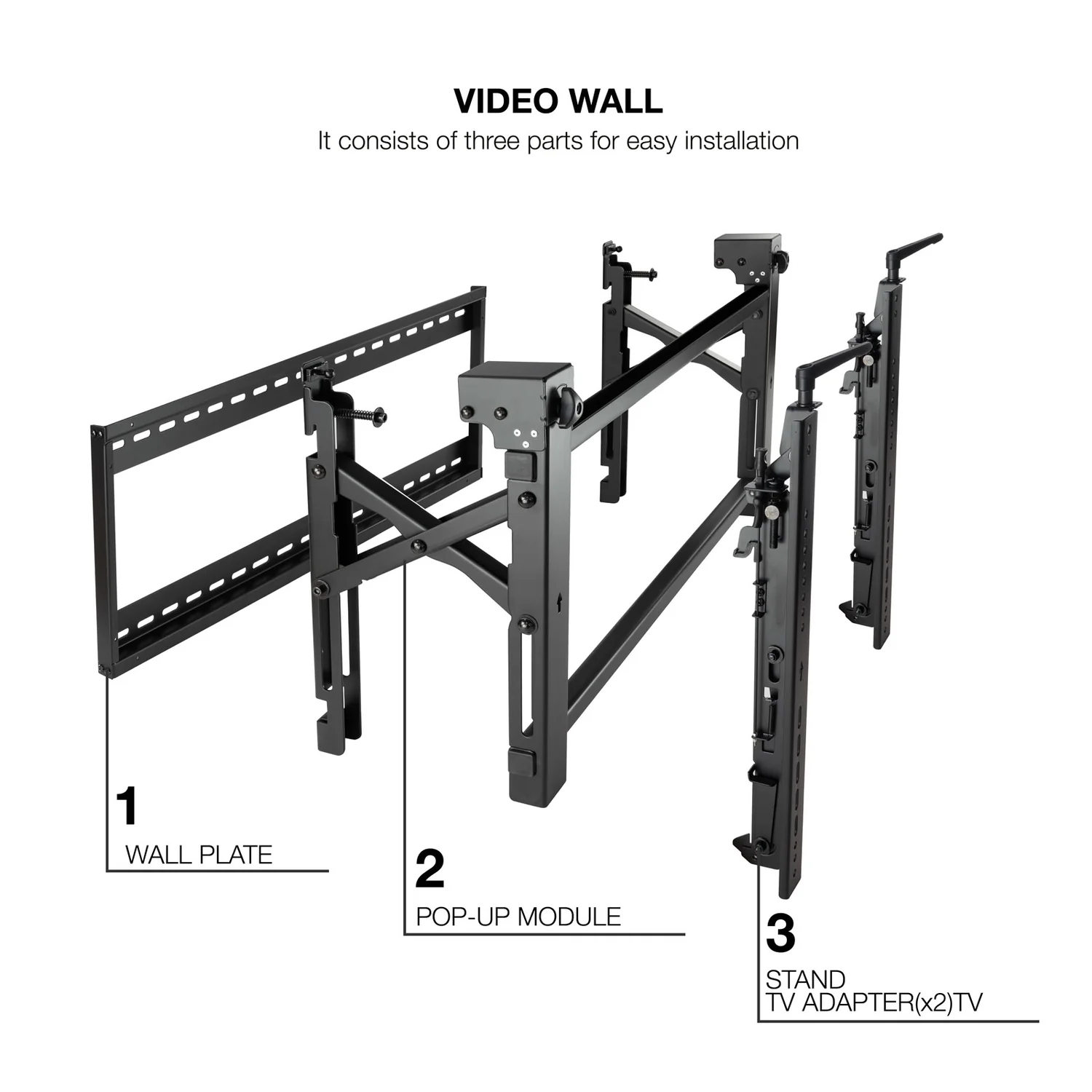 Suporte de Parede Tooq TQVW5470T para Videowall Inclinável 54" a 70" até 70kg VESA 800x400 Preto - Imagem 2