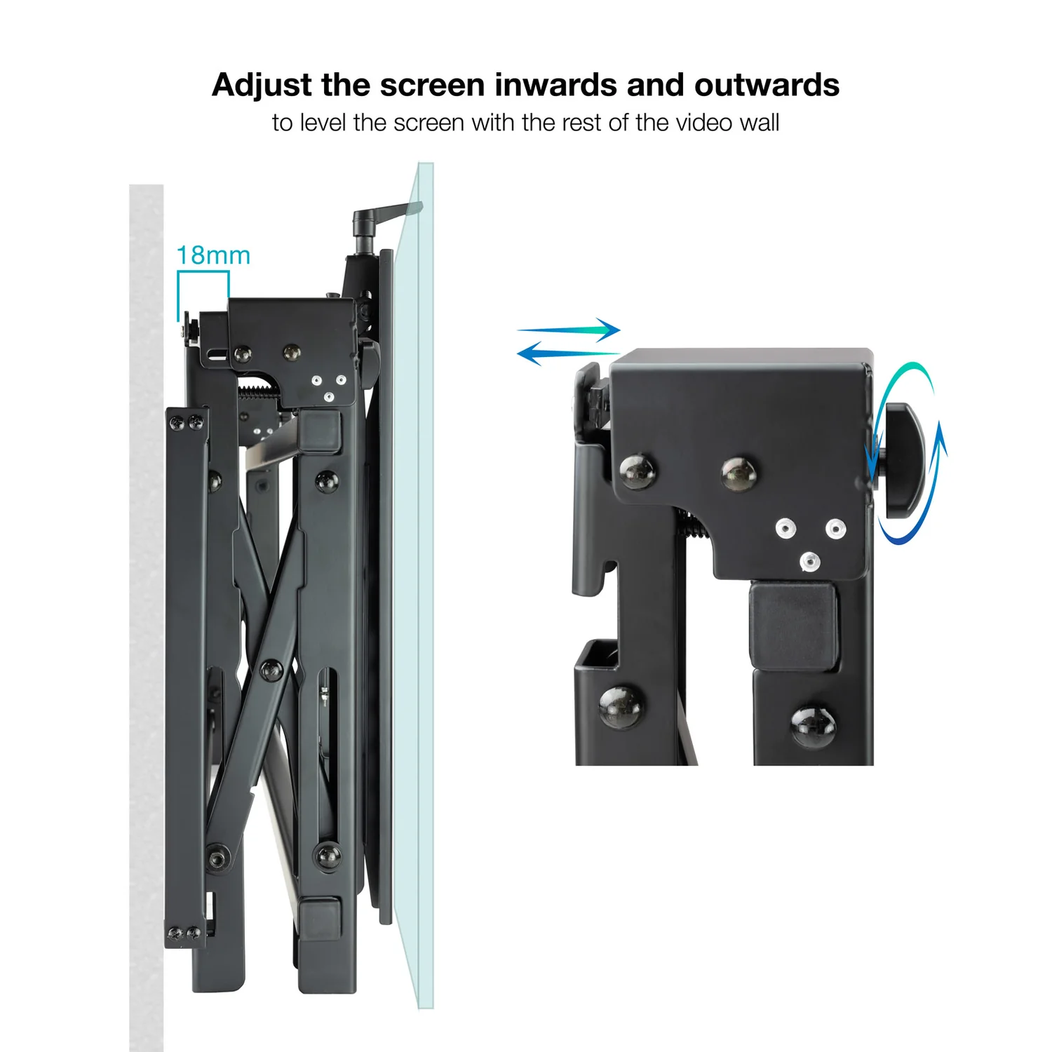 Suporte de Parede Tooq TQVW5470T para Videowall Inclinável 54" a 70" até 70kg VESA 800x400 Preto - Imagem 8