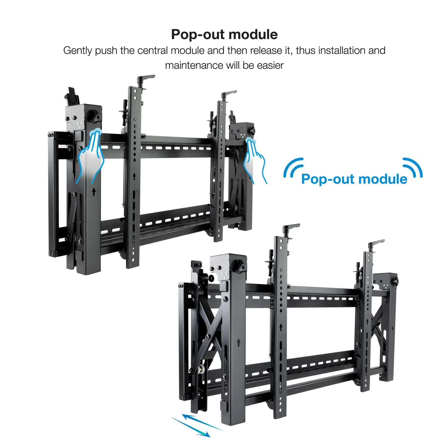 Suporte de Parede Tooq TQVW5470T para Videowall Inclinável 54" a 70" até 70kg VESA 800x400 Preto - Imagem 4