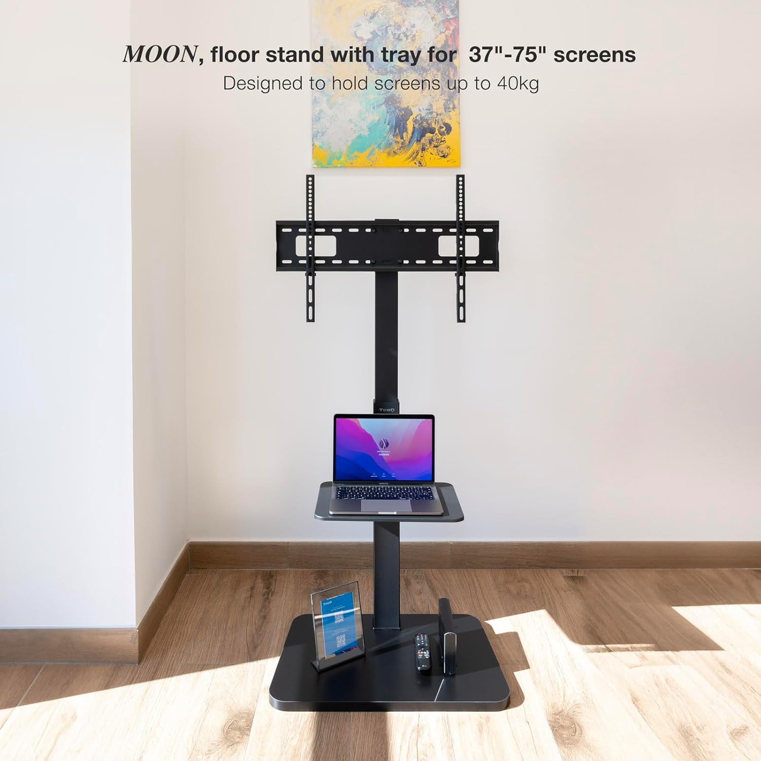 Suporte de Chão Inclinável/ Ajustável TooQ MOON FS2287M-B para TV de 37-75"/ até 40kg - Imagem 5