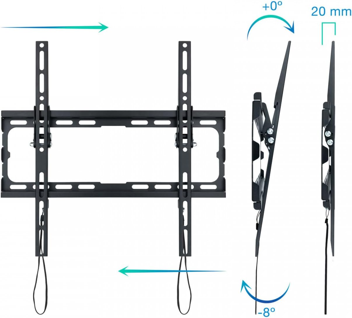 Suporte de Parede Fixo / Inclinável TooQ LP1071T-B para TV de 32-70" / até 45kg - Imagem 2