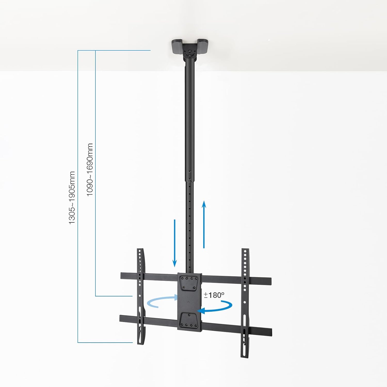 Suporte de Teto Rotativo/ Inclinável/ Nivelável TooQ LPCE1186TSLI-XL-B para TV de 43-86"/ até 60kg - Imagem 4