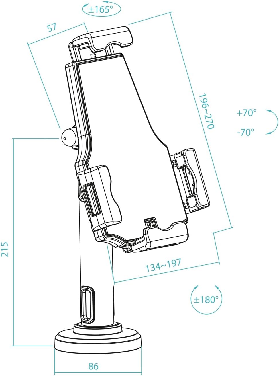 Suporte de Mesa/Parede para Smartphone/Tablet TooQ TQTDS0812/ Antirroubo/ Preto - Imagem 8