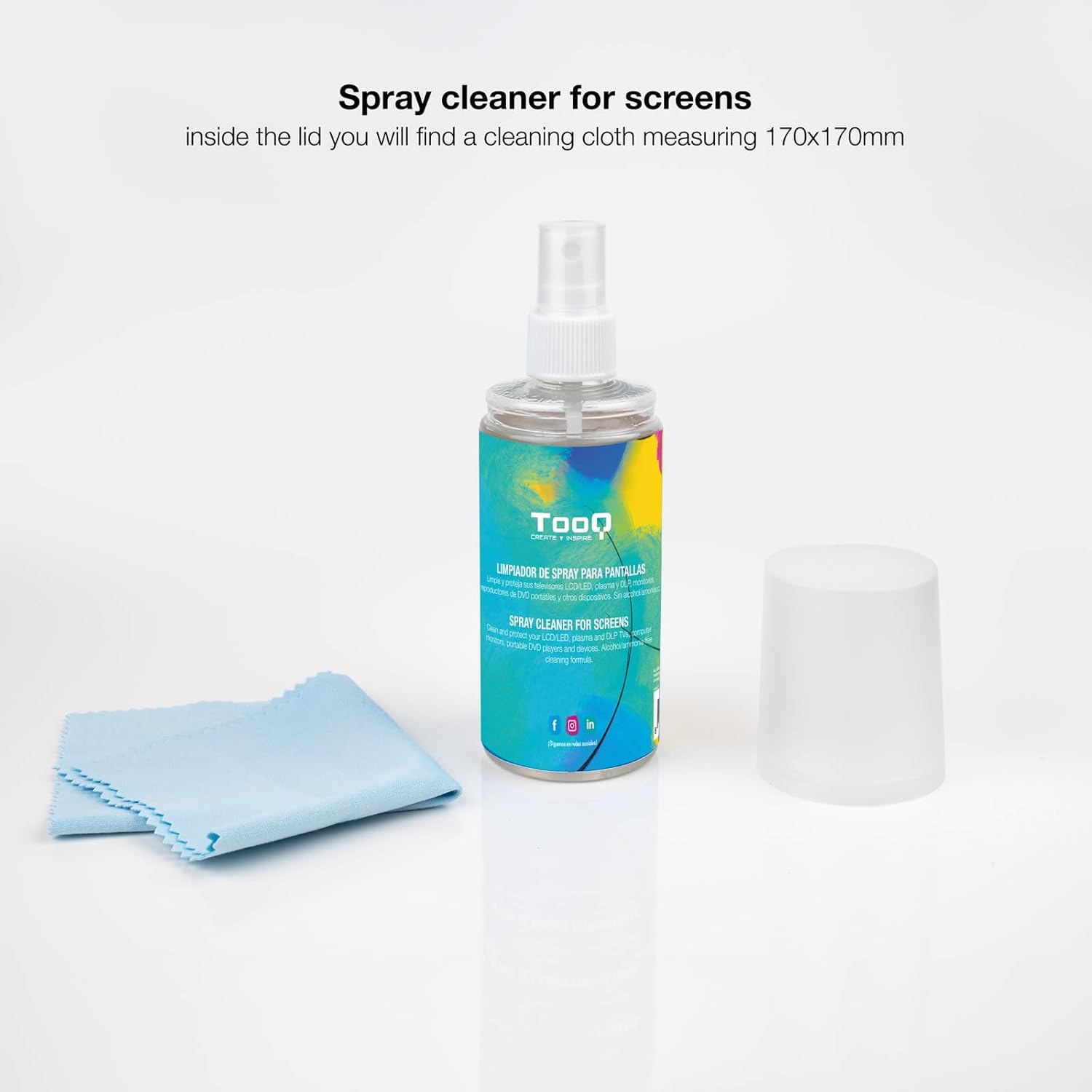 Kit Limpeza de Ecrãs TooQ TQSC0016/ Spray 150ml + Pano Microfibra - Imagem 2
