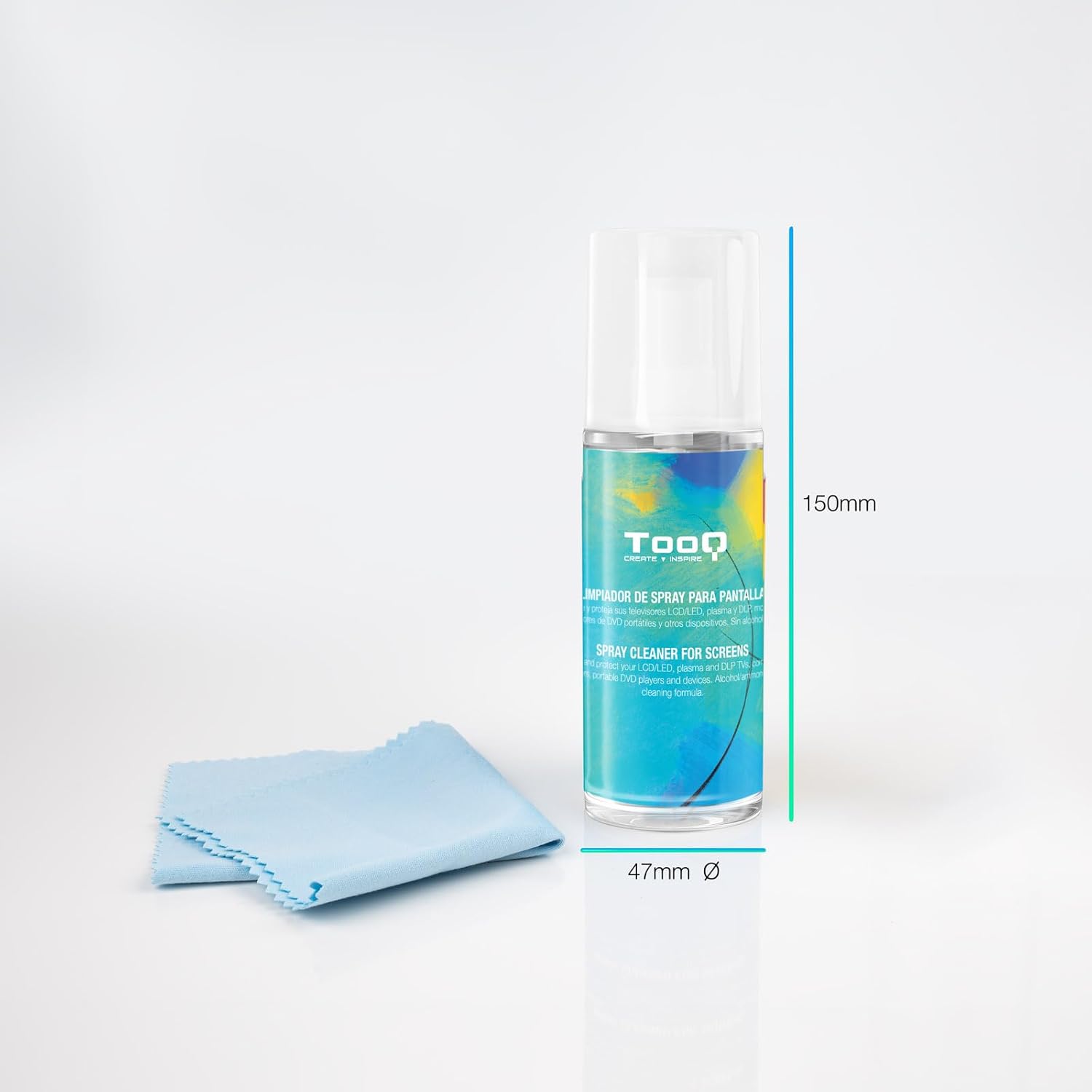 Kit Limpeza de Ecrãs TooQ TQSC0016/ Spray 150ml + Pano Microfibra - Imagem 3