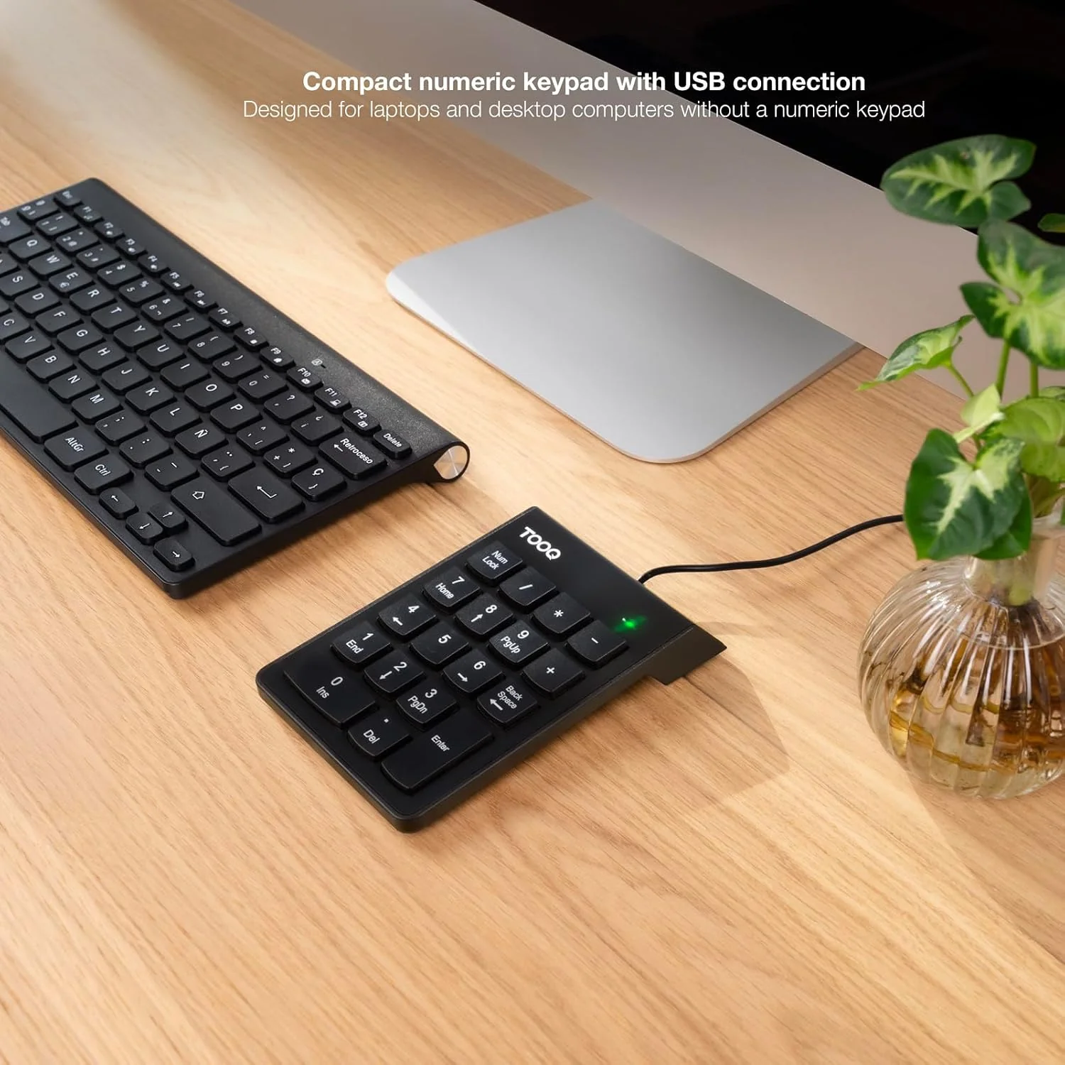 Teclado Numérico TooQ TQK-2001-B USB 19 Teclas Cabo 1.3m Preto - Imagem 3