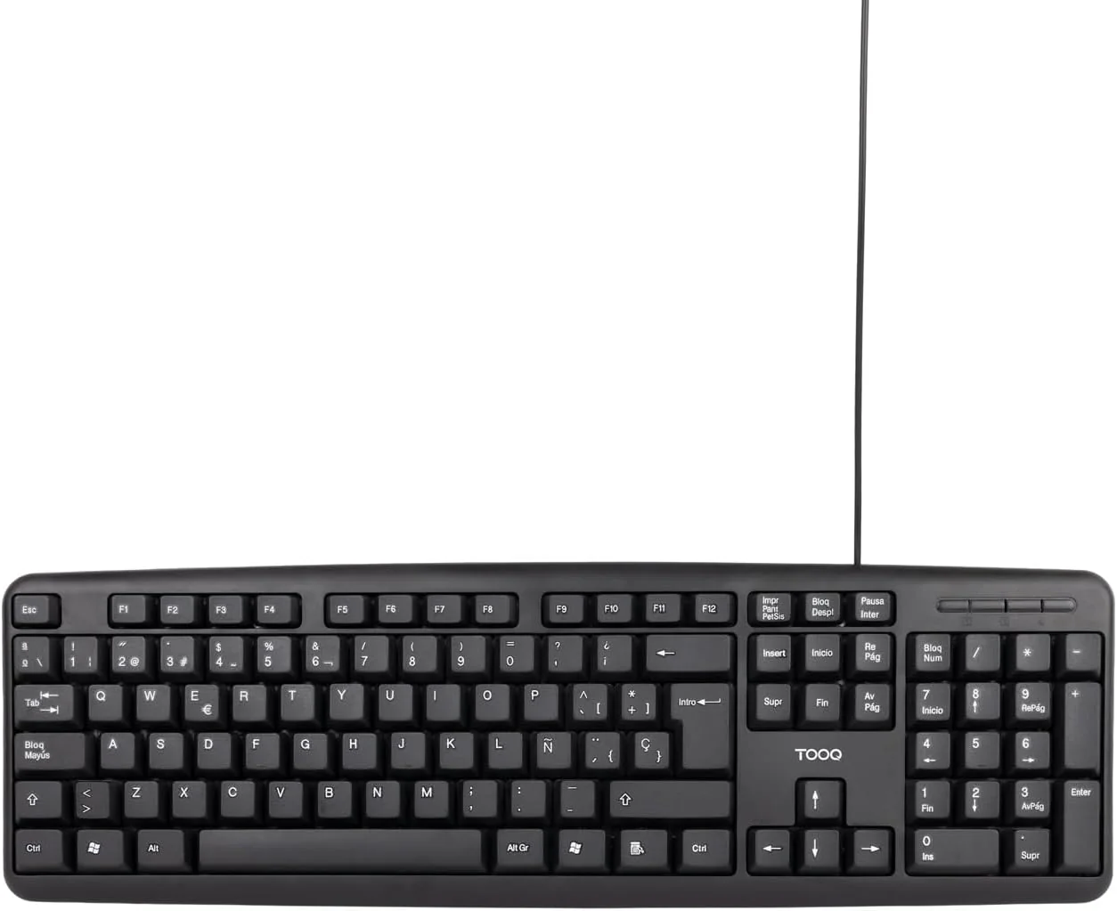 Teclado TooQ TQK-2002-B USB de Membrana 104 Teclas Cabo 1.35m Preto - Imagem 2