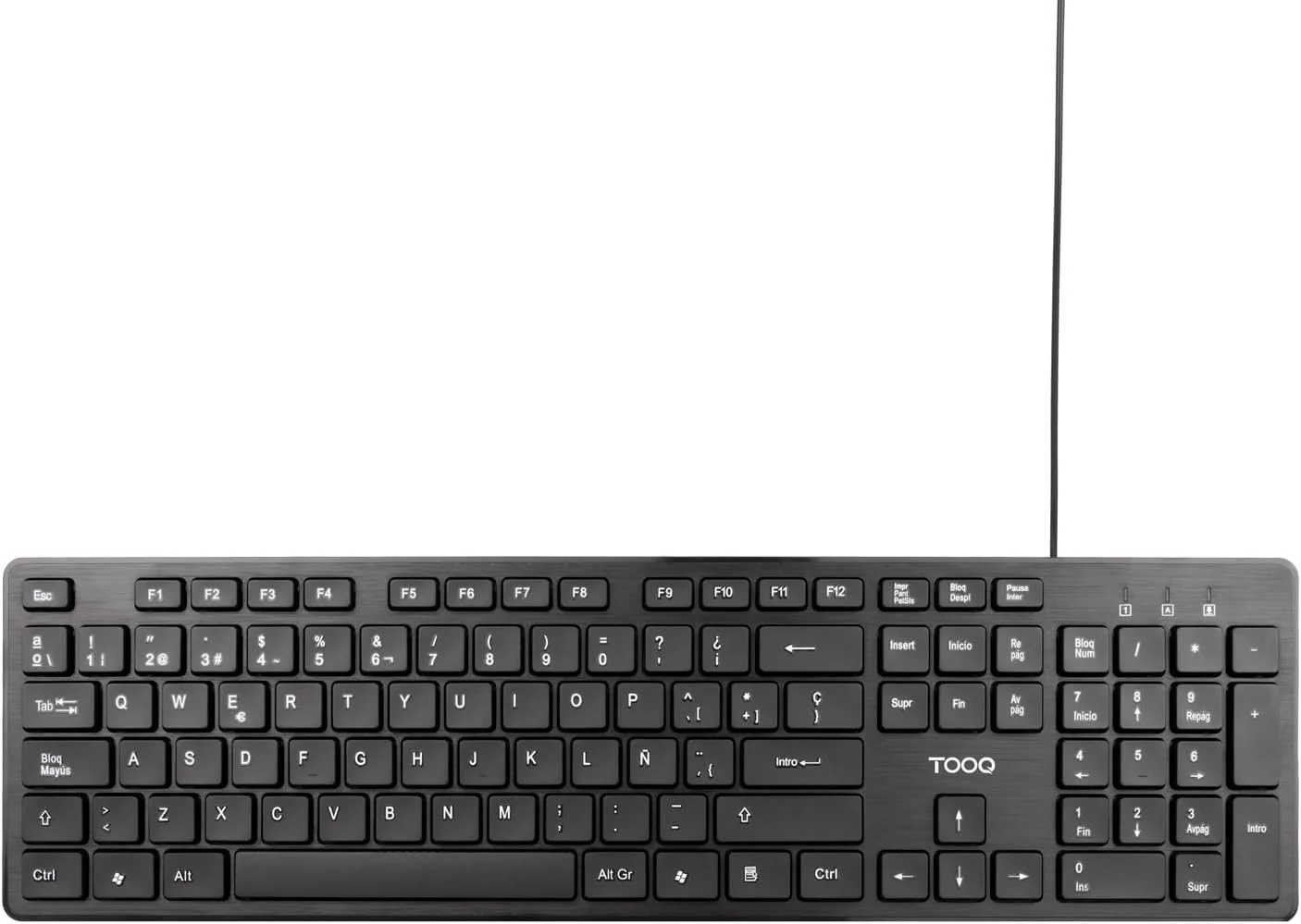 Teclado TooQ TQK-2003-B USB de Membrana 105 Teclas Ergonómico Preto - Imagem 2